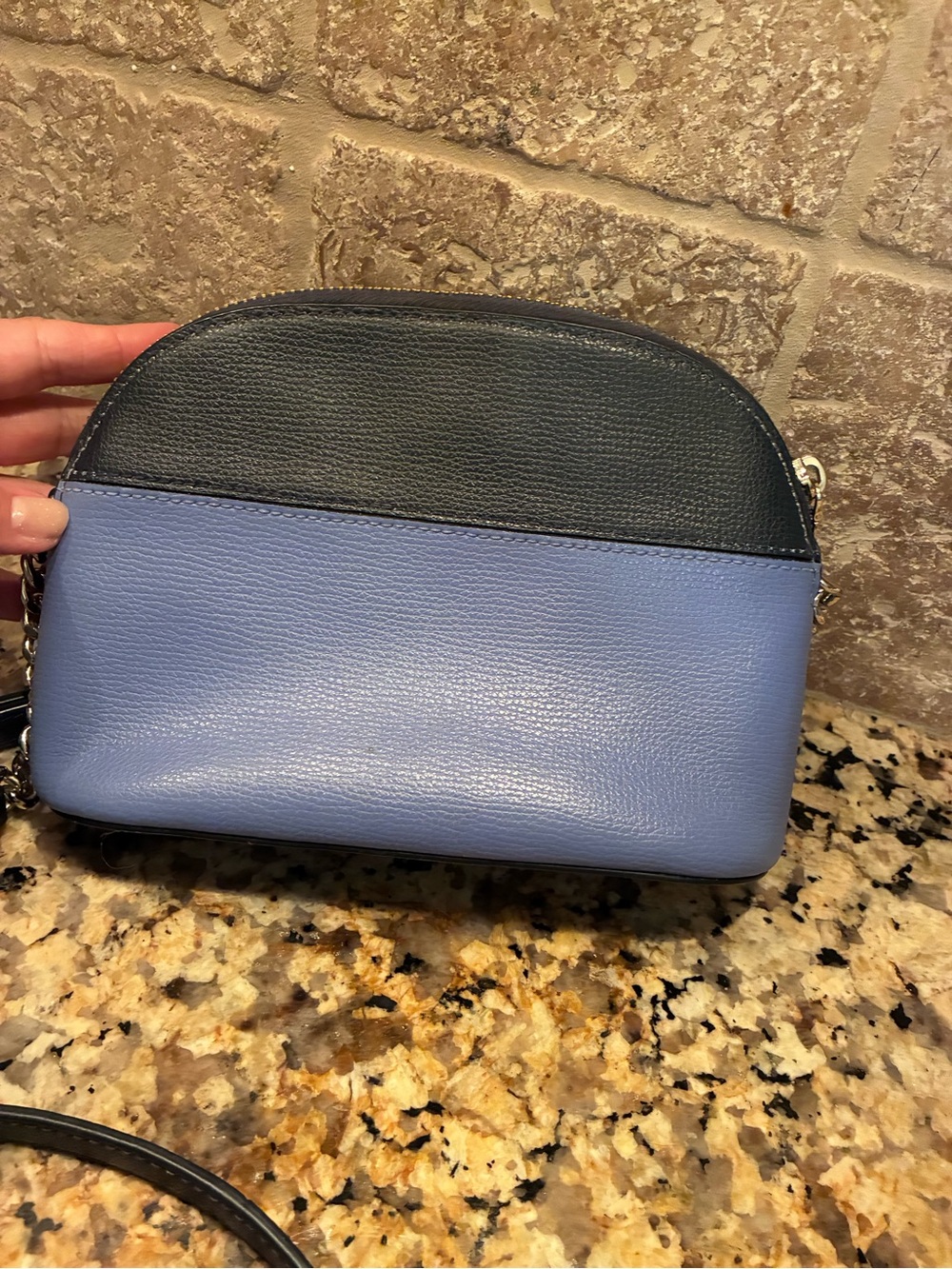 kate spade Sylvia Small Two-Tone Blue Dome Crossbody with Gold Chain - Picture 5 of 7